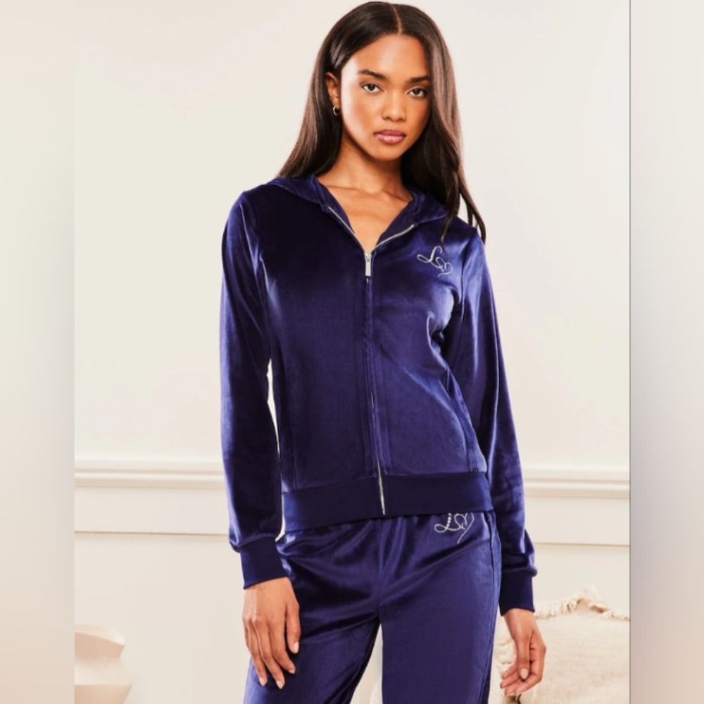 Rhinestone hooded jacket